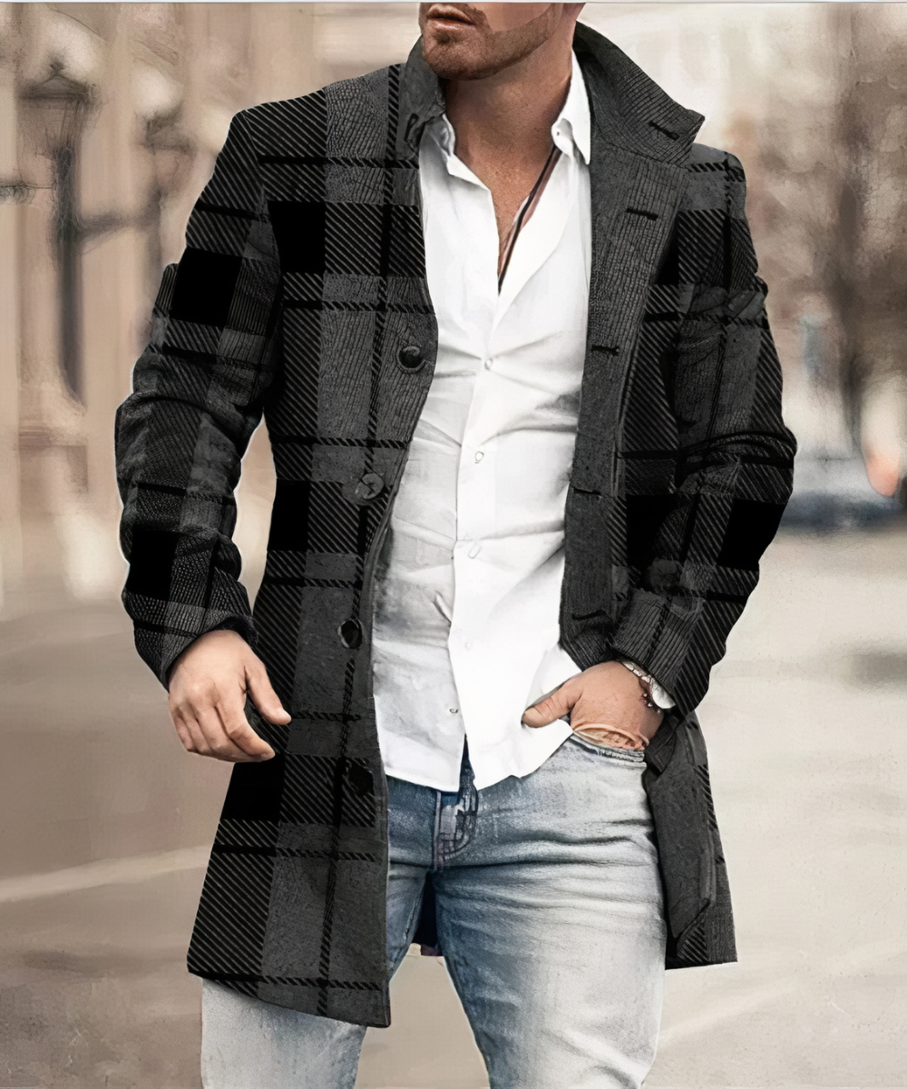 LAURENT MONACO | TRENCH CLASSIQUE À BOUTONS POUR HOMMES