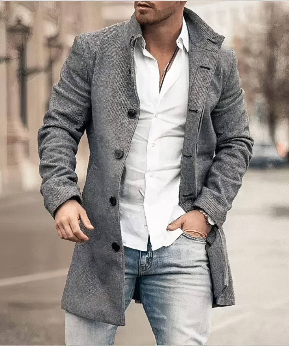 LAURENT MONACO | TRENCH CLASSIQUE À BOUTONS POUR HOMMES