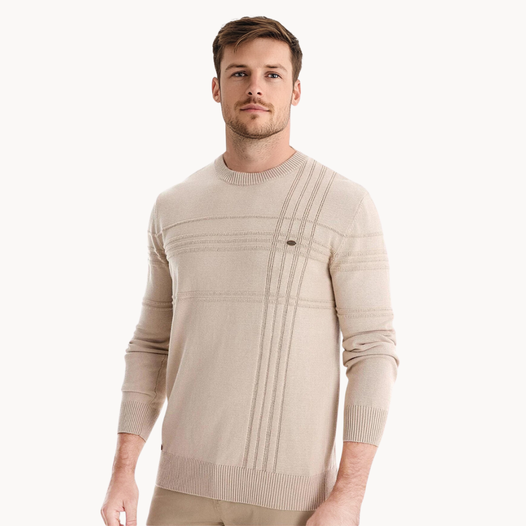 LAURENT MONACO | PULL ÉLÉGANT POUR HOMME AVEC DESIGN À CARREAUX