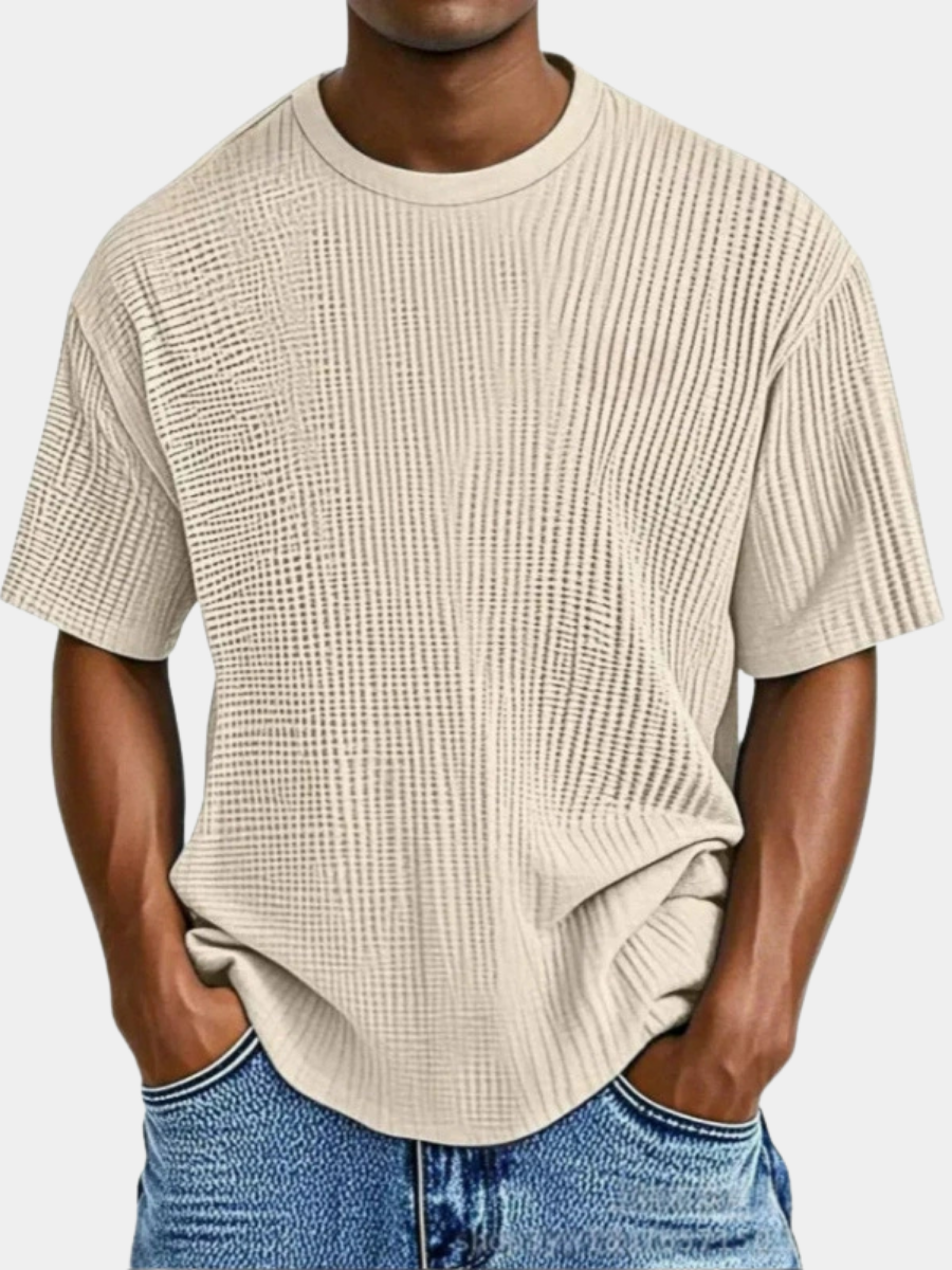 LAURENT MONACO | T-SHIRT EN MAILLE GAUFRE POUR HOMMES