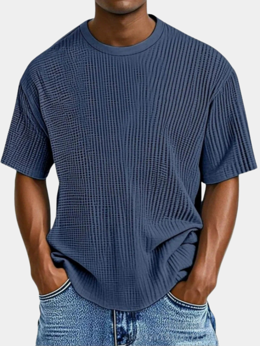 LAURENT MONACO | T-SHIRT EN MAILLE GAUFRE POUR HOMMES