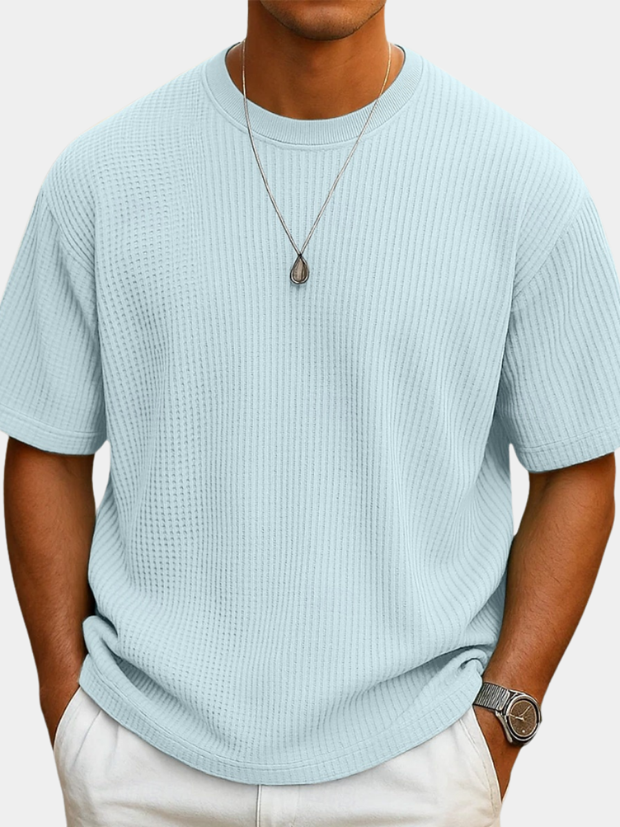 LAURENT MONACO | T-SHIRT EN MAILLE GAUFRE POUR HOMMES