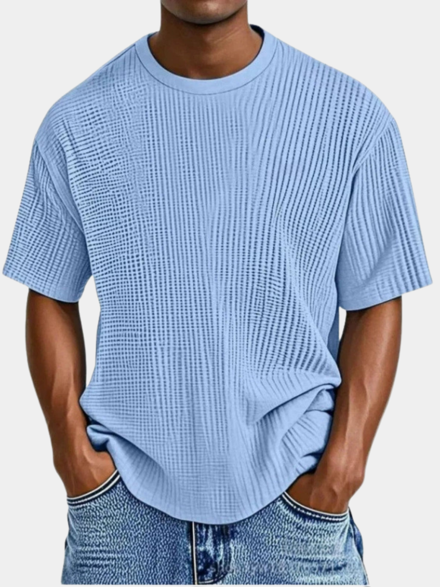 LAURENT MONACO | T-SHIRT EN MAILLE GAUFRE POUR HOMMES