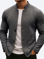 LAURENT MONACO | VESTE EN MAILLE TEXTURÉE AVEC BOUTONS POUR HOMMES