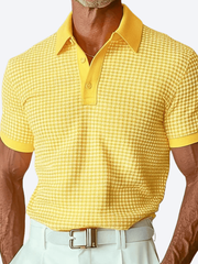 LAURENT MONACO | POLO À MANCHES COURTES TEXTURÉ POUR HOMMES