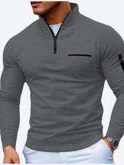 LAURENT MONACO | SWEAT-SHIRT À COL QUART DE FERMETURE ÉCLAIR ET BLOCS DE COULEURS POUR HOMMES