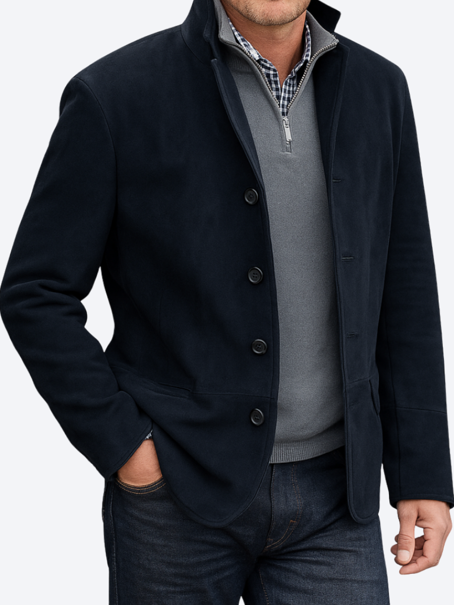 LAURENT MONACO | VESTE EN DAIM À BOUTONS POUR HOMMES