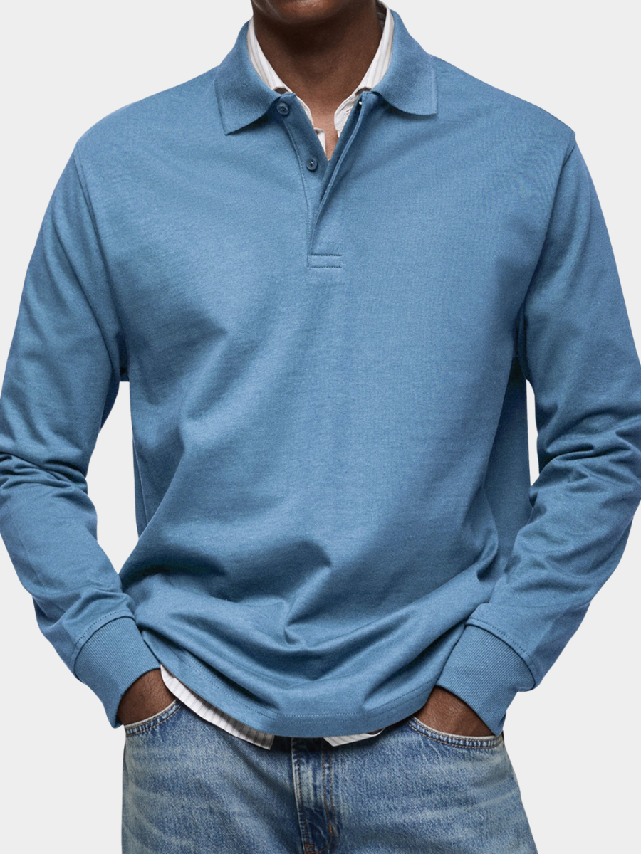 LAURENT MONACO | POLO DÉCONTRACTÉ À MANCHES LONGUES POUR HOMMES