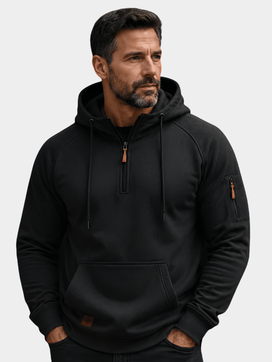LAURENT MONACO | SWEAT À CAPUCHE AVEC DEMI-FERMETURE ÉCLAIR POUR HOMMES