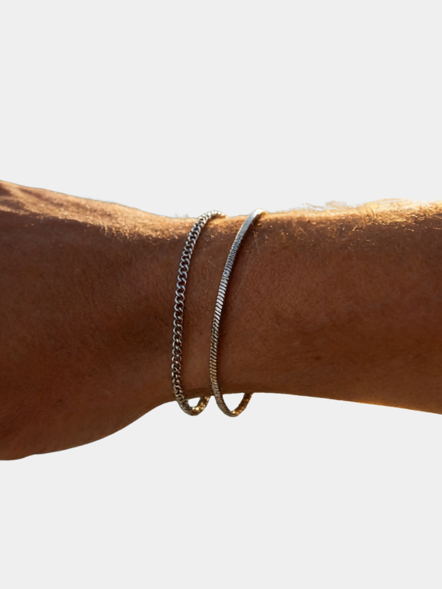 LAURENT MONACO | PAREAU DE BRACELETS À CHAÎNE FINE POUR HOMMES