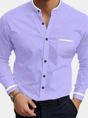 LAURENT MONACO | CHEMISE GRAND-PÈRE À CONTRASTES POUR HOMMES