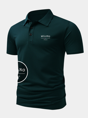 LAURENT MONACO | POLO EN MAILLE GÉOMÉTRIQUE POUR HOMMES