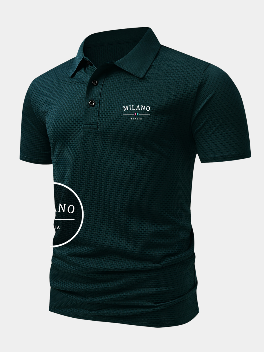 LAURENT MONACO | POLO EN MAILLE GÉOMÉTRIQUE POUR HOMMES
