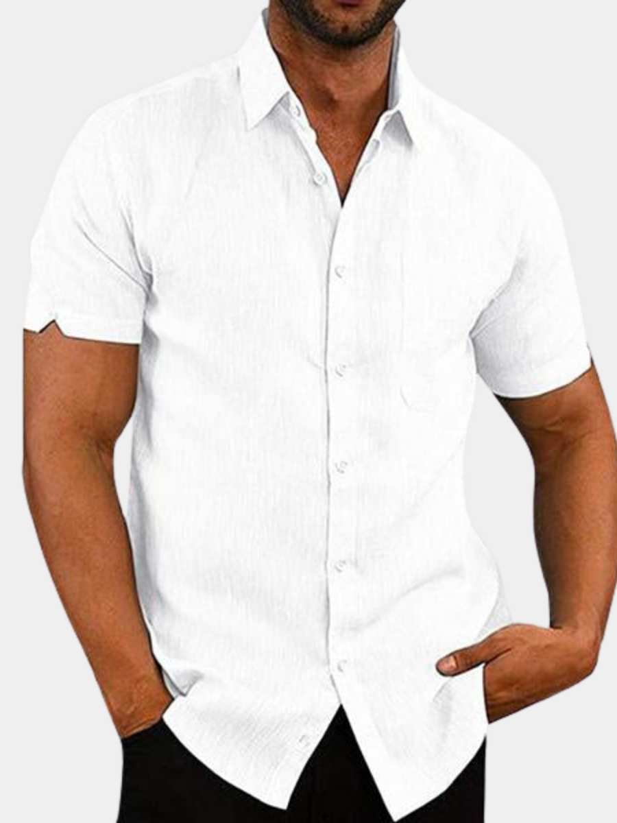 LAURENT MONACO | CHEMISE EN MÉLANGE DE LIN POUR HOMMES