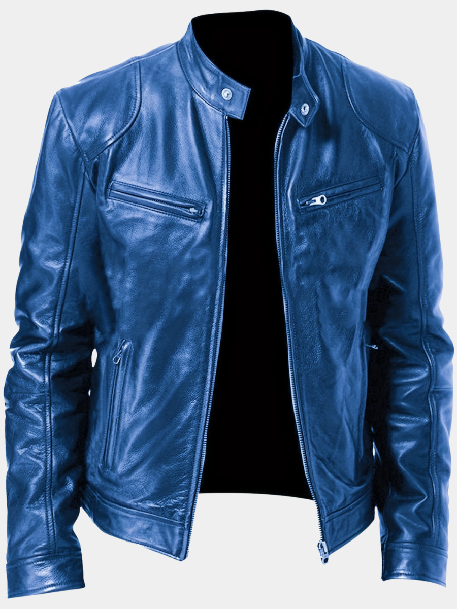 LAURENT MONACO | VESTE MOTARD À FERMETURE ÉCLAIR POUR HOMMES