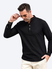 LAURENT MONACO | CHEMISE À COL MONTANT ET DEMI-PATTE DE BOUTONNAGE POUR HOMMES
