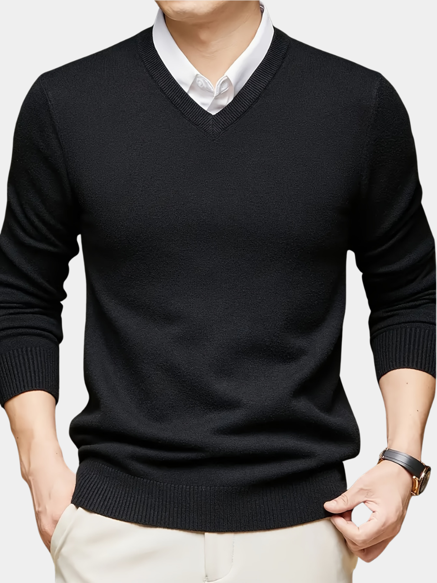 LAURENT MONACO | PULL EN MAILLE À COL EN V POUR HOMMES