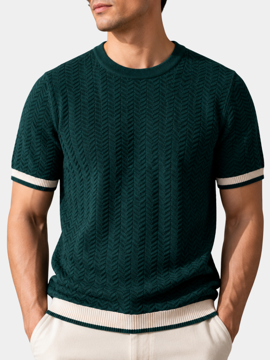 LAURENT MONACO | T-SHIRT EN MAILLE TEXTURÉE POUR HOMMES