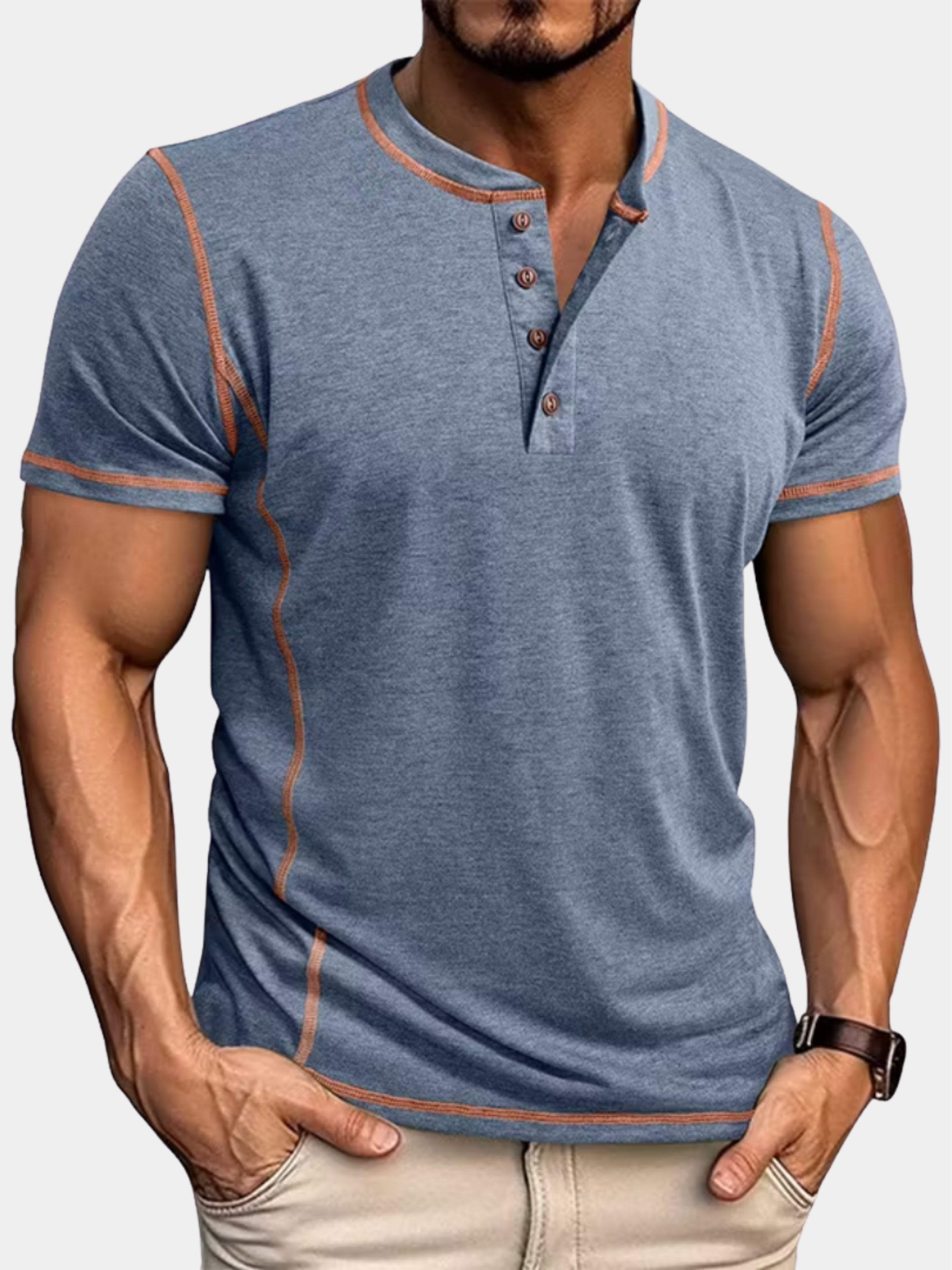 LAURENT MONACO | T-SHIRT HENLEY POUR HOMMES
