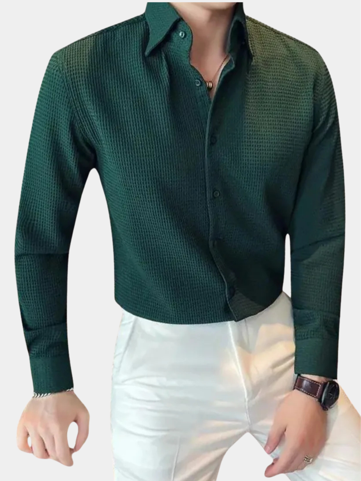 LAURENT MONACO | CHEMISE SLIM TEXTURÉE POUR HOMMES