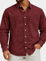 LAURENT MONACO | CHEMISE HENLEY EN COTON PRÉLAVÉ POUR HOMMES