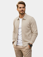 LAURENT MONACO | GILET À FERMETURE ÉCLAIR TEXTURÉ POUR HOMMES