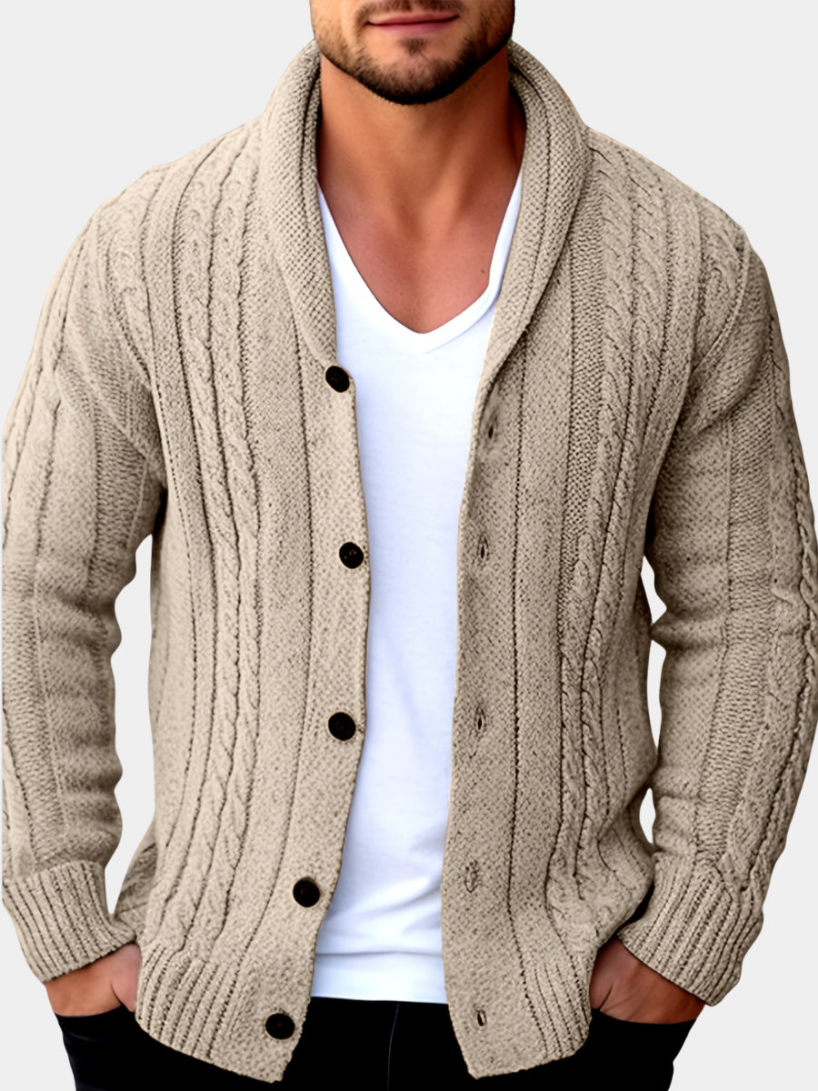 LAURENT MONACO | CARDIGAN EN MAILLE TEXTURÉE POUR HOMMES