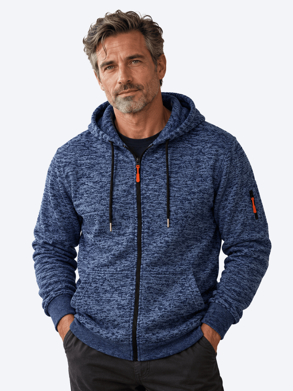 LAURENT MONACO | SWEAT À CAPUCHE ÉPAIS À FERMETURE ÉCLAIR POUR HOMMES