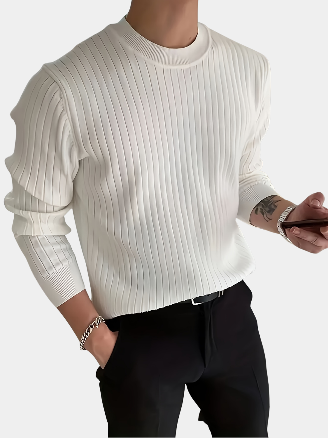 LAURENT MONACO | PULL EN MAILLE DE RAYON POUR HOMMES