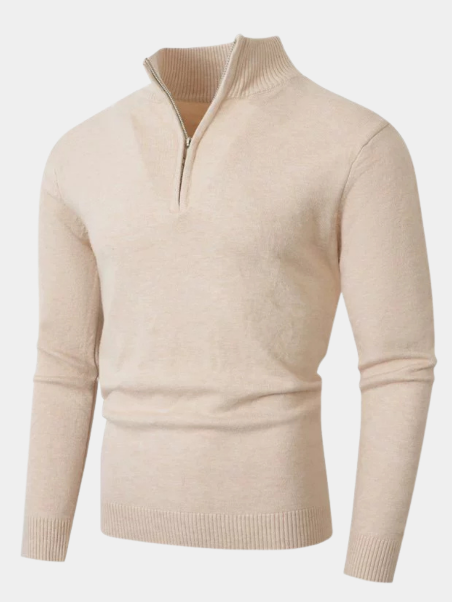 LAURENT MONACO | PULL EN MAILLE À DEMI-FERMETURE ÉCLAIR POUR HOMMES