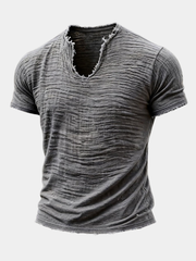 LAURENT MONACO | T-SHIRT VINTAGE À COL EN V POUR HOMMES