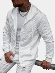 LAURENT MONACO | SWEAT À CAPUCHE EN MAILLE GÉOMÉTRIQUE POUR HOMMES