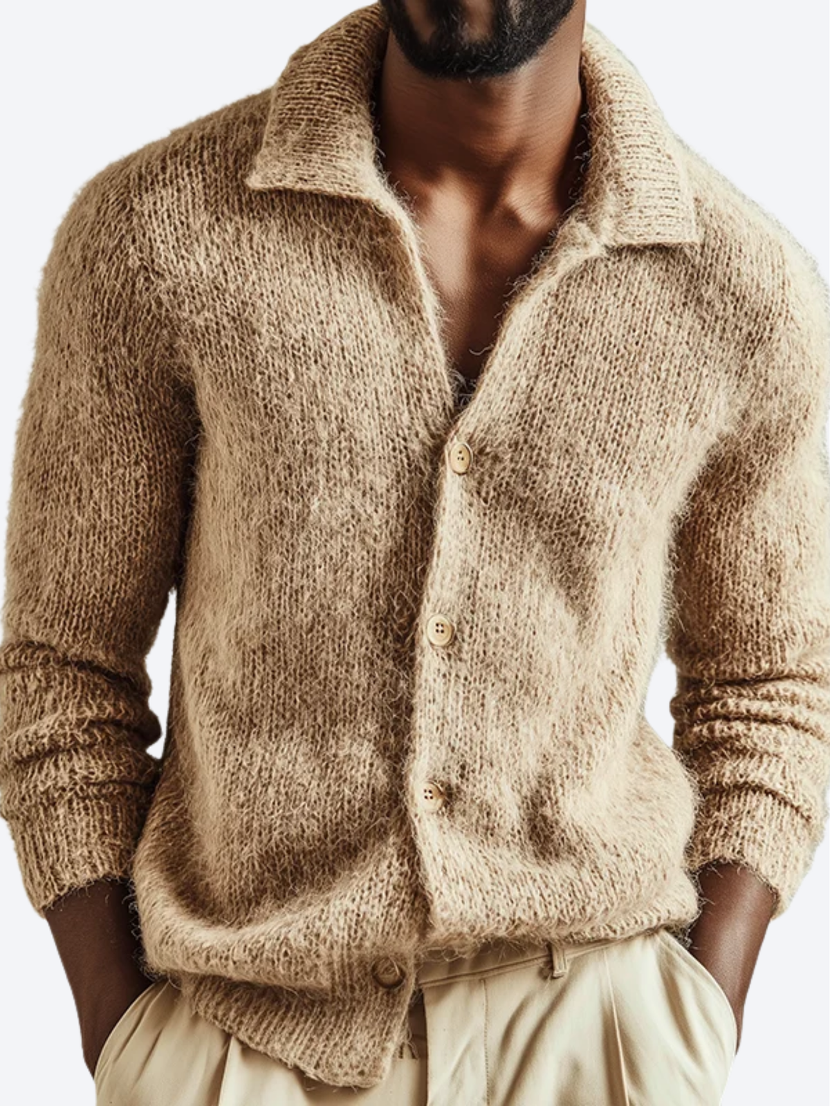 LAURENT MONACO | CARDIGAN TEXTURÉ POUR HOMMES