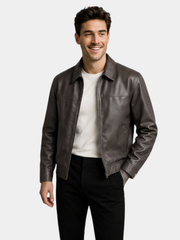 LAURENT MONACO | MANTEAU EN CUIR SYNTHÉTIQUE STRUCTURÉ POUR HOMMES