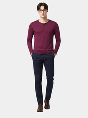 LAURENT MONACO | CHEMISE HENLEY À BOUTONS POUR HOMMES