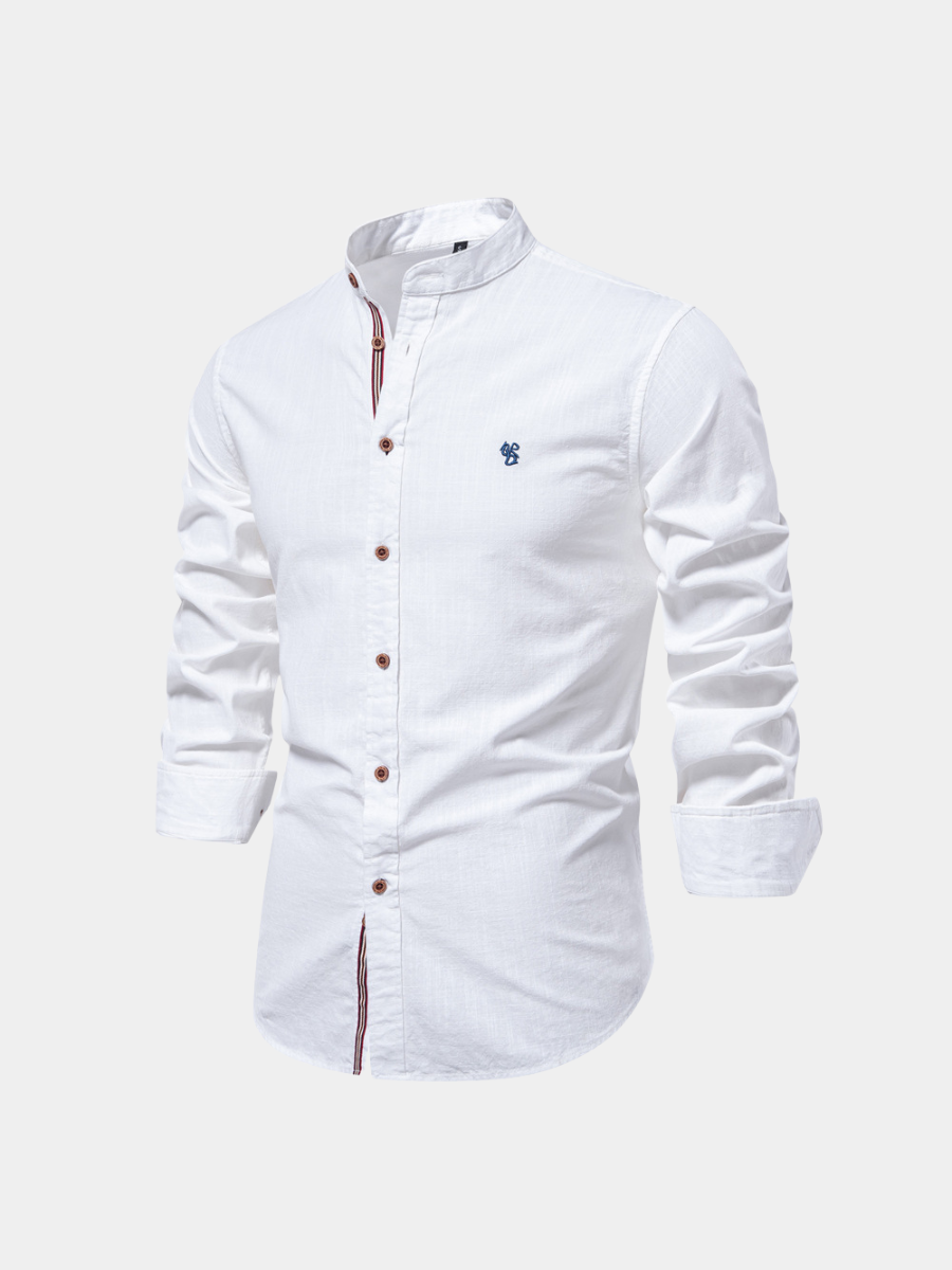 LAURENT MONACO | CHEMISE À COL MANDARIN POUR HOMMES