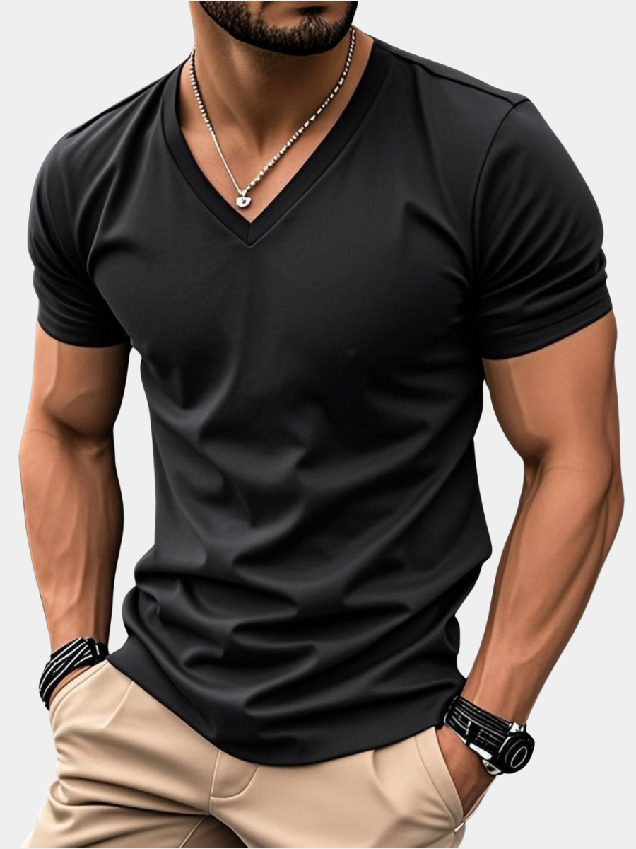 LAURENT MONACO | T-SHIRT À COL EN V POUR HOMMES