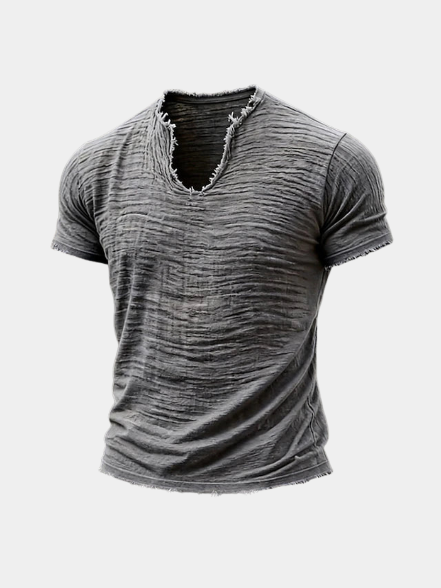 LAURENT MONACO | T-SHIRT À COL EN V TEXTURÉ POUR HOMMES