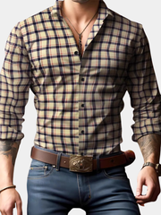 LAURENT MONACO | CHEMISE À CARREAUX CLASSIQUE POUR HOMMES
