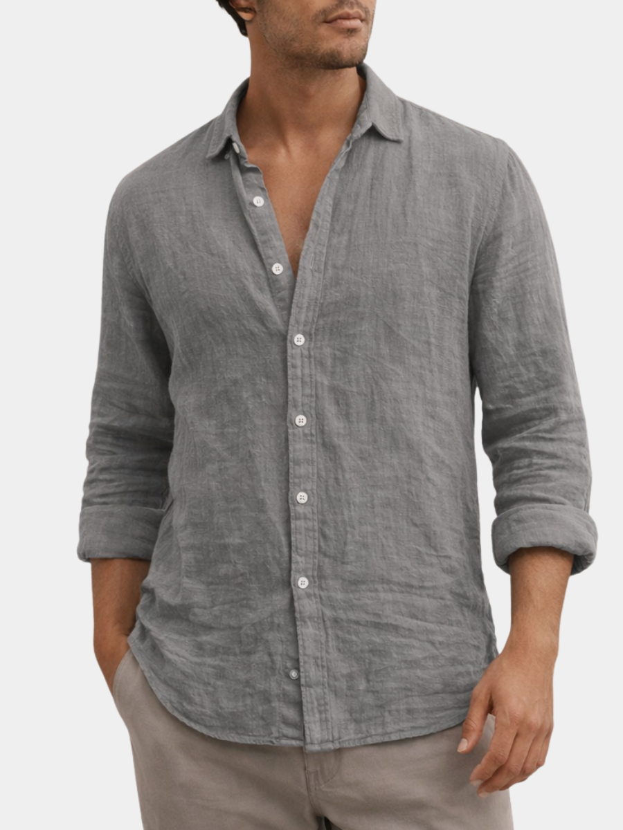 LAURENT MONACO | CHEMISE LIN CASUAL POUR HOMMES