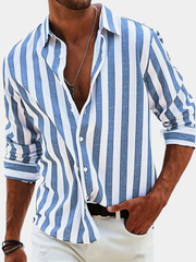 LAURENT MONACO | CHEMISE D'ÉTÉ À RAYURES POUR HOMMES