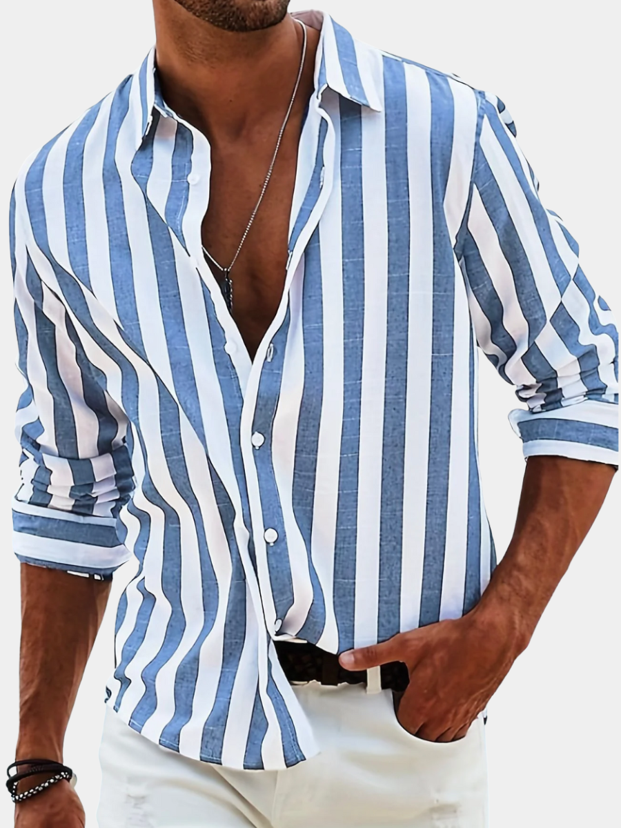 LAURENT MONACO | CHEMISE D'ÉTÉ À RAYURES POUR HOMMES