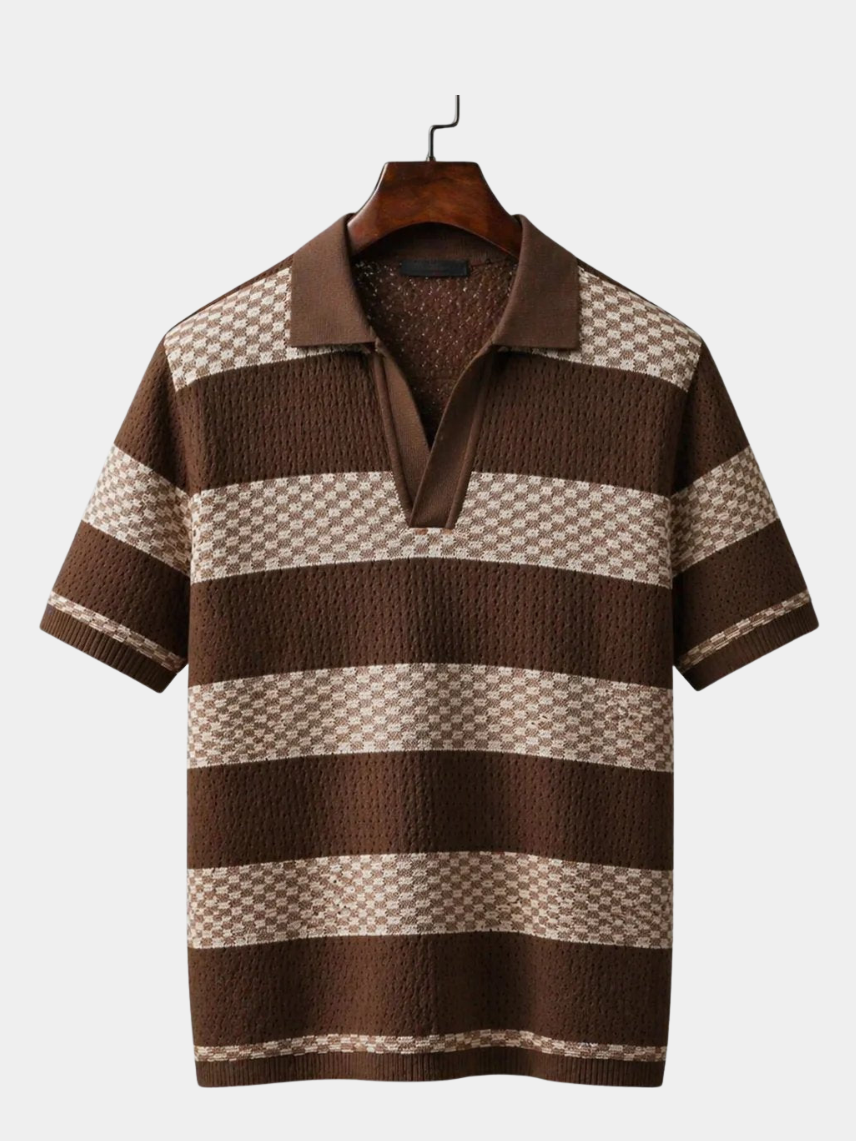 LAURENT MONACO | CHEMISE À RAYURES ET COL OUVERT POUR HOMMES