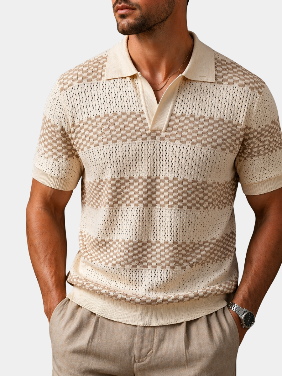 LAURENT MONACO | POLO EN MAILLE À RAYURES POUR HOMMES