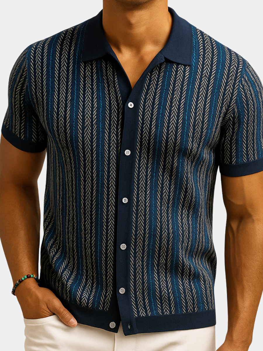 LAURENT MONACO | CHEMISE À MOTIF CHEVRON POUR HOMMES