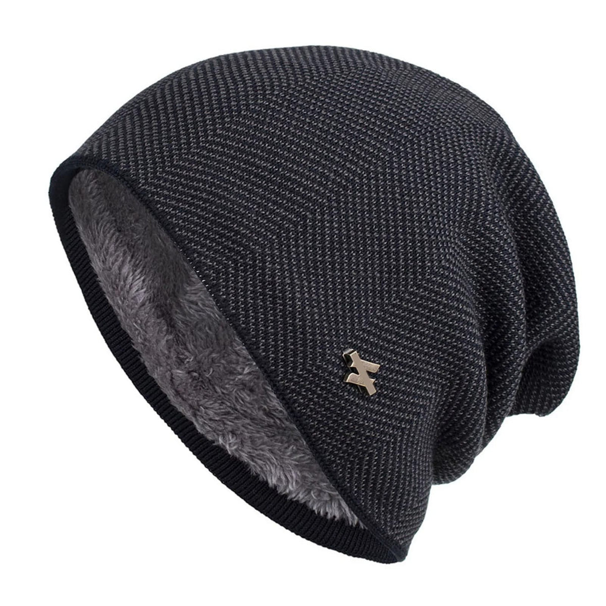 LAURENT MONACO | BONNET EN POLAIRE À MOTIF CHEVRON POUR HOMMES