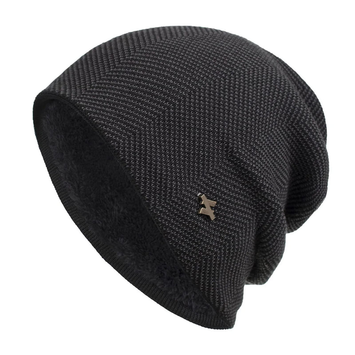 LAURENT MONACO | BONNET EN POLAIRE À MOTIF CHEVRON POUR HOMMES