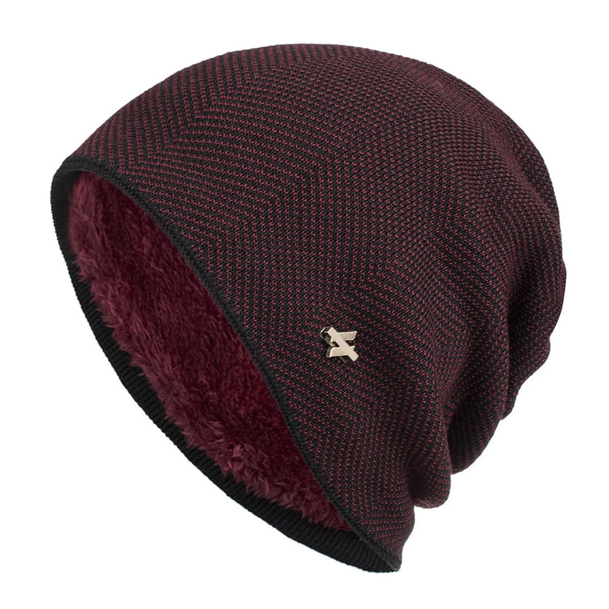 LAURENT MONACO | BONNET EN POLAIRE À MOTIF CHEVRON POUR HOMMES