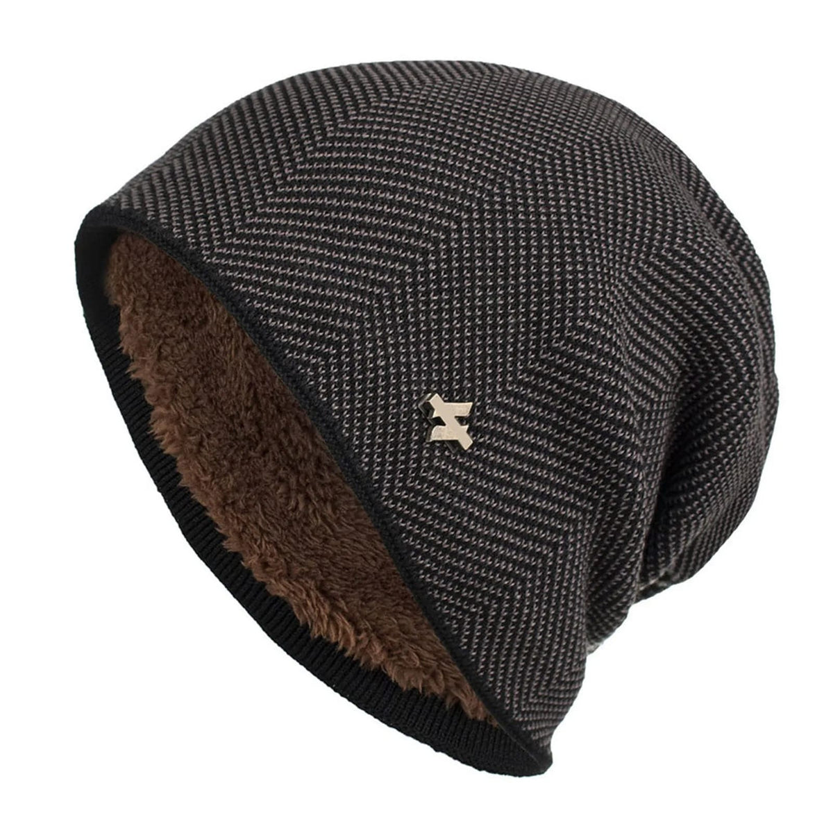LAURENT MONACO | BONNET EN POLAIRE À MOTIF CHEVRON POUR HOMMES