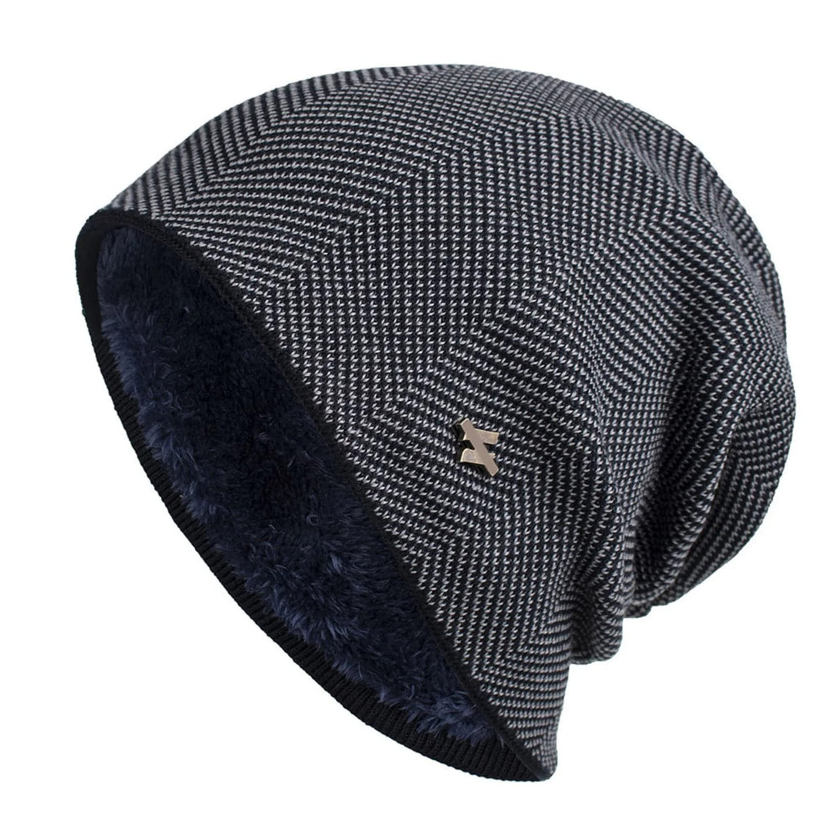 LAURENT MONACO | BONNET EN POLAIRE À MOTIF CHEVRON POUR HOMMES